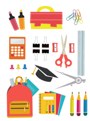 免費學生文具用品矢量工具模板下載 AI格式、1024像素、編號25689627